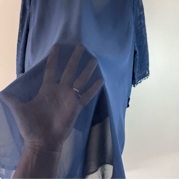 Plus Size Swiss Dot NavySheer Blouse Top Size:XXL - Picture 5 of 5